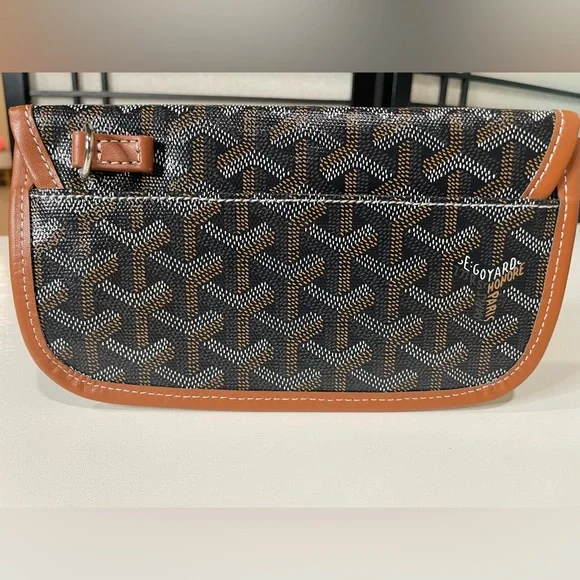 Chevron Style Envelope Pouch Wallet, Brown/Tan - Inspiration- 20x11 cm - Picture 3 of 11